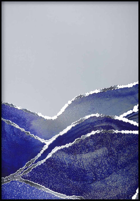 Océano marino Izquierda Real Silver Póster